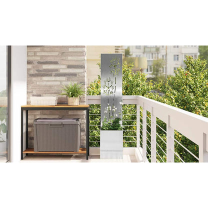 Garden Privacy Screen Floral Sliver 32 x 150 cm Stainless steel