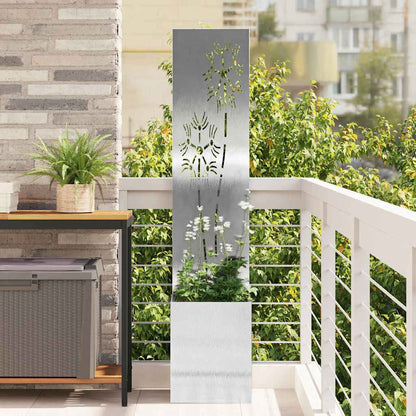 Garden Privacy Screen Floral Sliver 32 x 150 cm Stainless steel