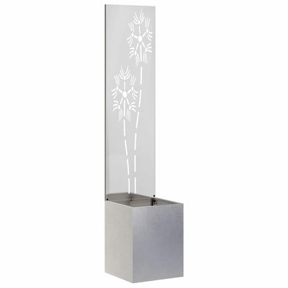 Garden Privacy Screen Floral Sliver 32 x 150 cm Stainless steel