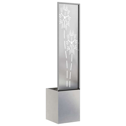 Garden Privacy Screen Floral Sliver 32 x 150 cm Stainless steel
