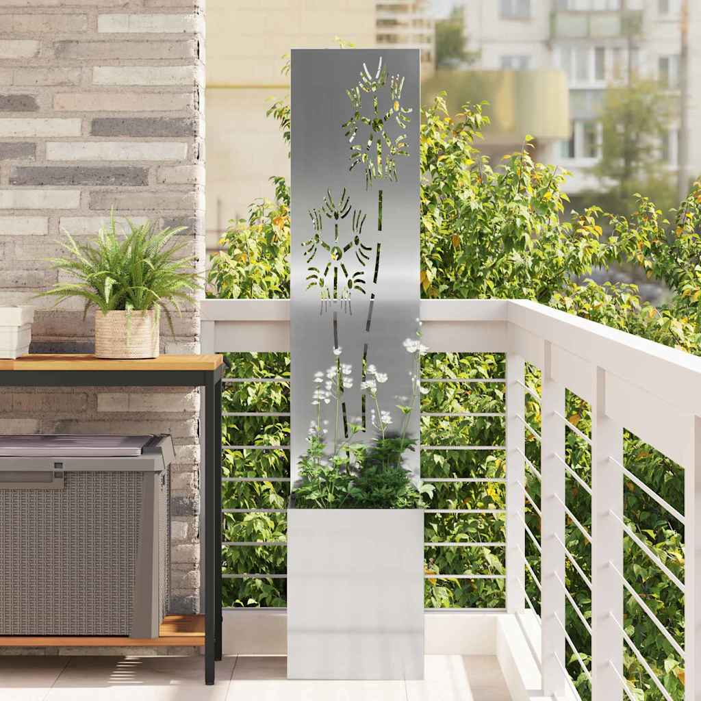 Garden Privacy Screen Silver 32 x 150 cm Galvanised steel