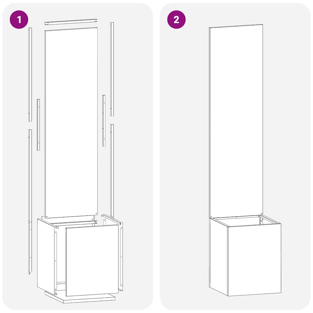 Garden Privacy Screen Black 32 x 32 x 150 cm Cold-rolled steel