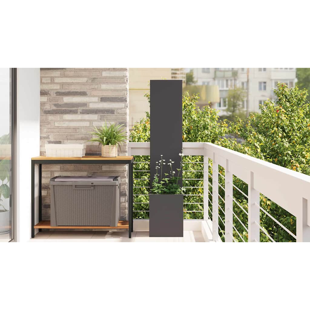 Garden Privacy Screen Black 32 x 32 x 150 cm Cold-rolled steel