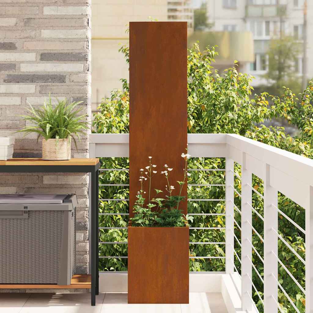 Garden Privacy Screen Rusty 32 x 32 x 150 cm Weathering steel