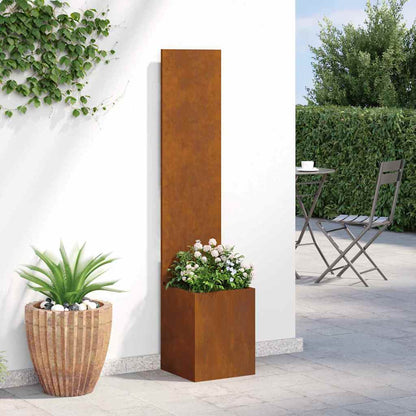 Garden Privacy Screen Rusty 32 x 32 x 150 cm Weathering steel