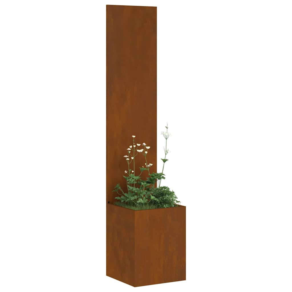 Garden Privacy Screen Rusty 32 x 32 x 150 cm Weathering steel