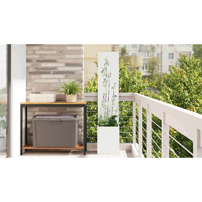 Garden Privacy Screen White 32 x 150 cm Cold-rolled steel