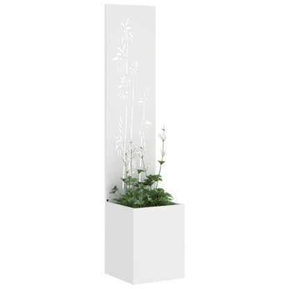Garden Privacy Screen White 32 x 150 cm Cold-rolled steel