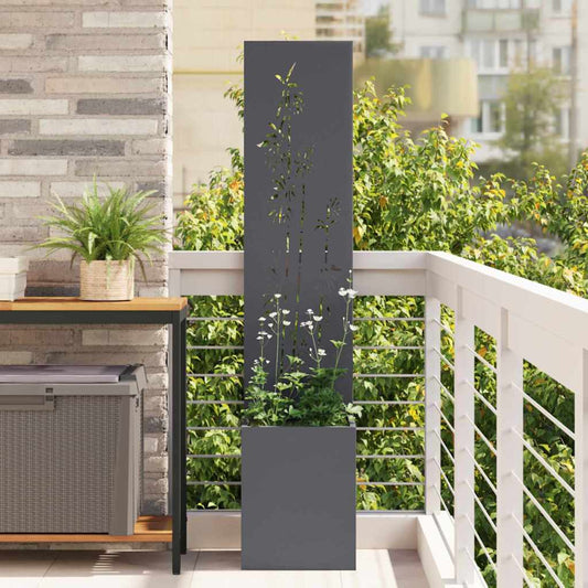 Garden Privacy Screen Floral Anthracite 32 x 32 x 150 cm