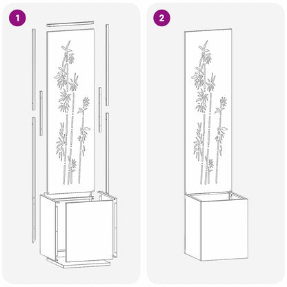 Garden Privacy Screen Floral Olive green 32 x 32 x 150 cm