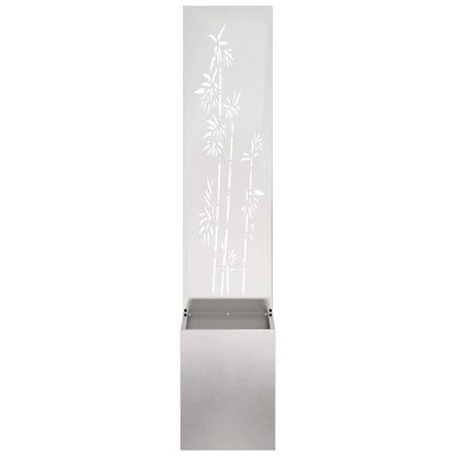 Garden Privacy Screen Floral Sliver 32 x 140 cm Stainless steel