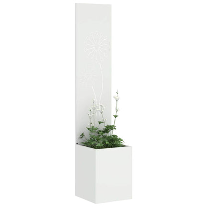 Garden Privacy Screen White 32 x 150 cm Cold-rolled steel
