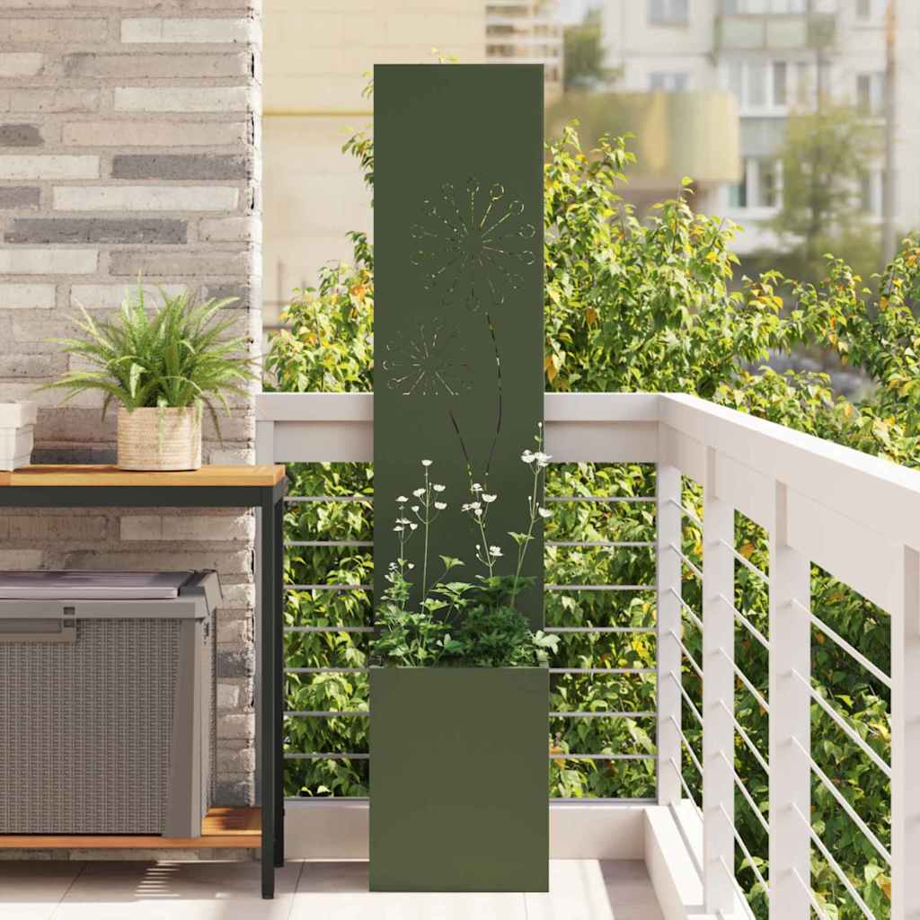 Garden Privacy Screen Olive green 32 x 150 cm Cold-rolled steel