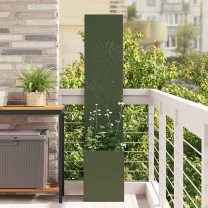 Garden Privacy Screen Olive green 32 x 150 cm Cold-rolled steel
