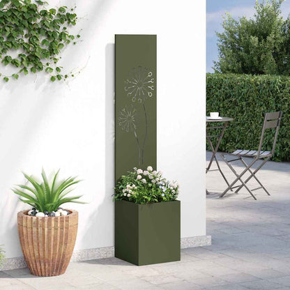 Garden Privacy Screen Olive green 32 x 150 cm Cold-rolled steel