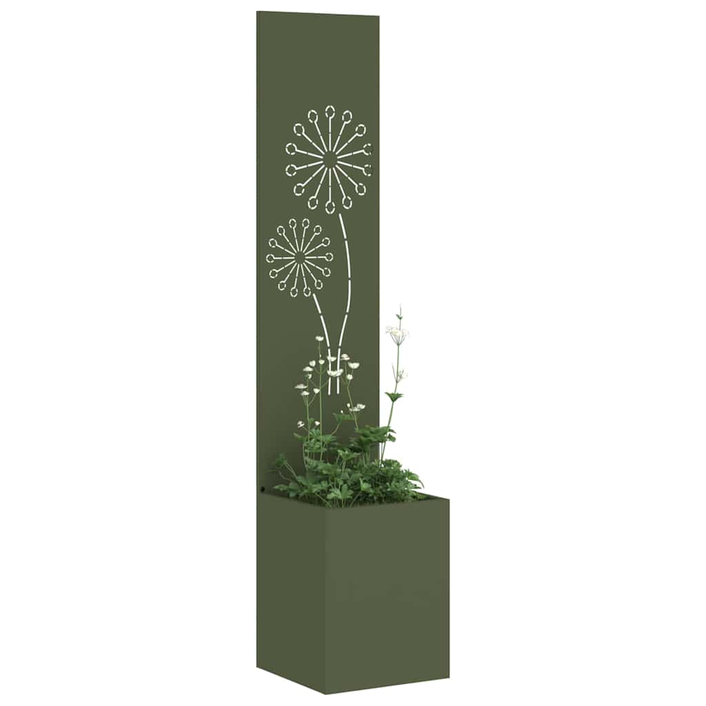 Garden Privacy Screen Olive green 32 x 150 cm Cold-rolled steel