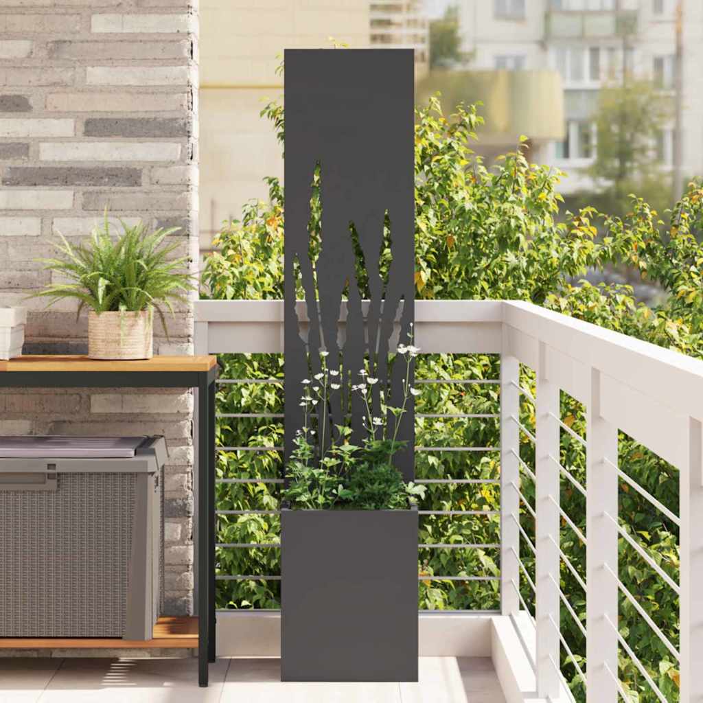 Garden Privacy Screen Black 32 x 32 x 150 cm Cold-rolled steel