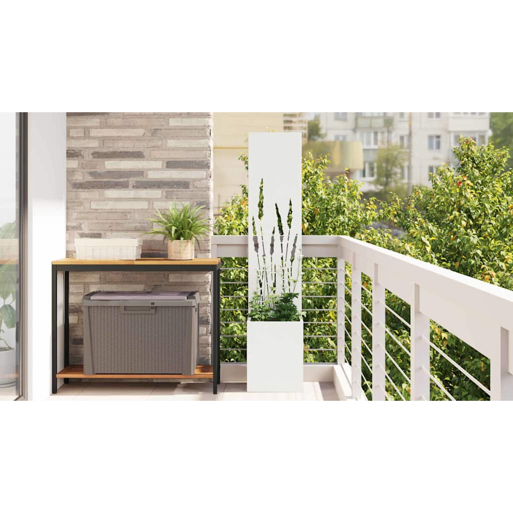 Garden Privacy Screen White 32 x 150 cm Cold-rolled steel