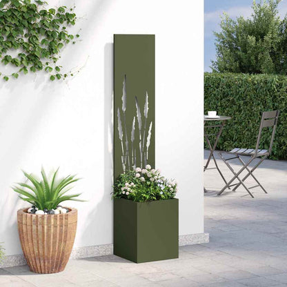 Garden Privacy Screen Olive green 32 x 150 cm Cold-rolled steel