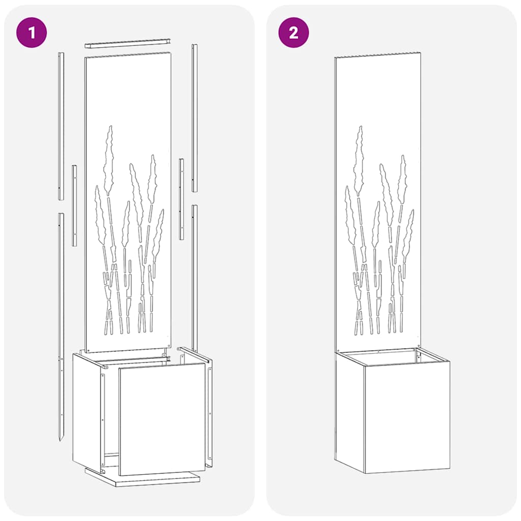 Garden Privacy Screen Silver 32 x 150 cm Galvanised steel