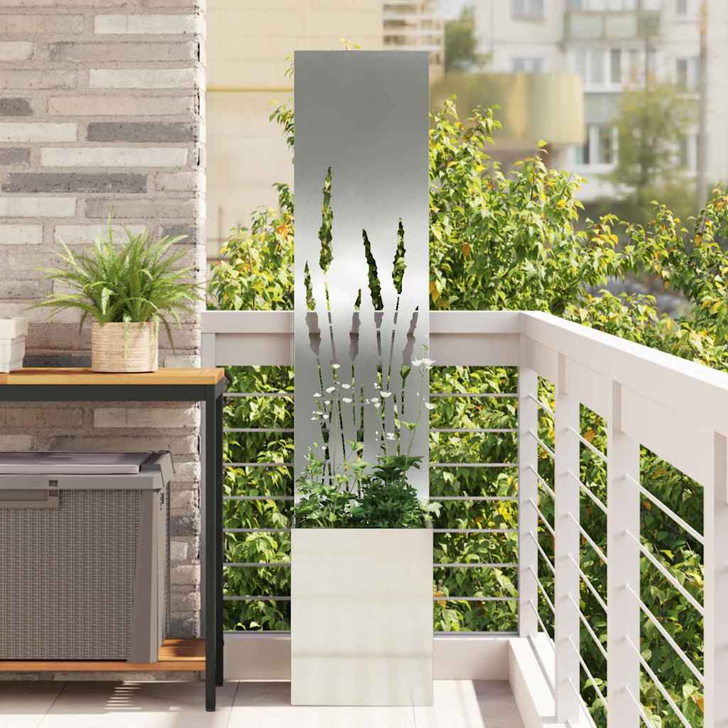 Garden Privacy Screen Silver 32 x 150 cm Galvanised steel