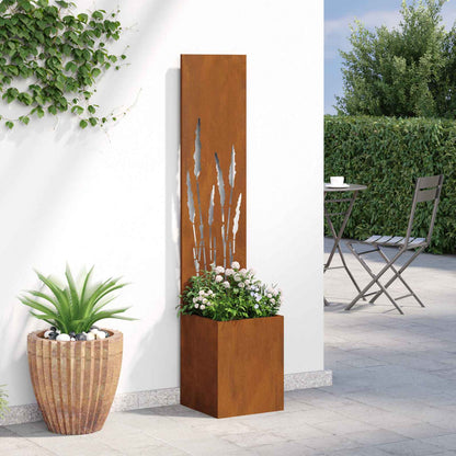 Garden Privacy Screen Rusty 32 x 150 cm Weathering Steel