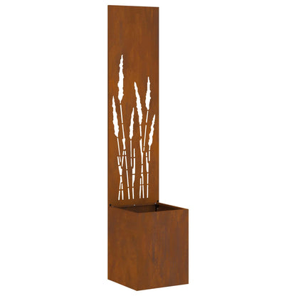 Garden Privacy Screen Rusty 32 x 32 x 150 cm Weathering Steel