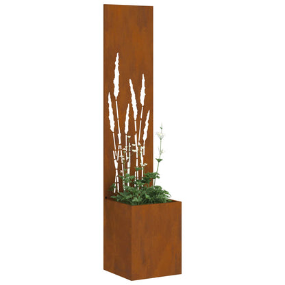 Garden Privacy Screen Rusty 32 x 32 x 150 cm Weathering Steel