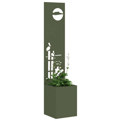 Garden Privacy Screen Olive green 32 x 150 cm Cold-rolled steel