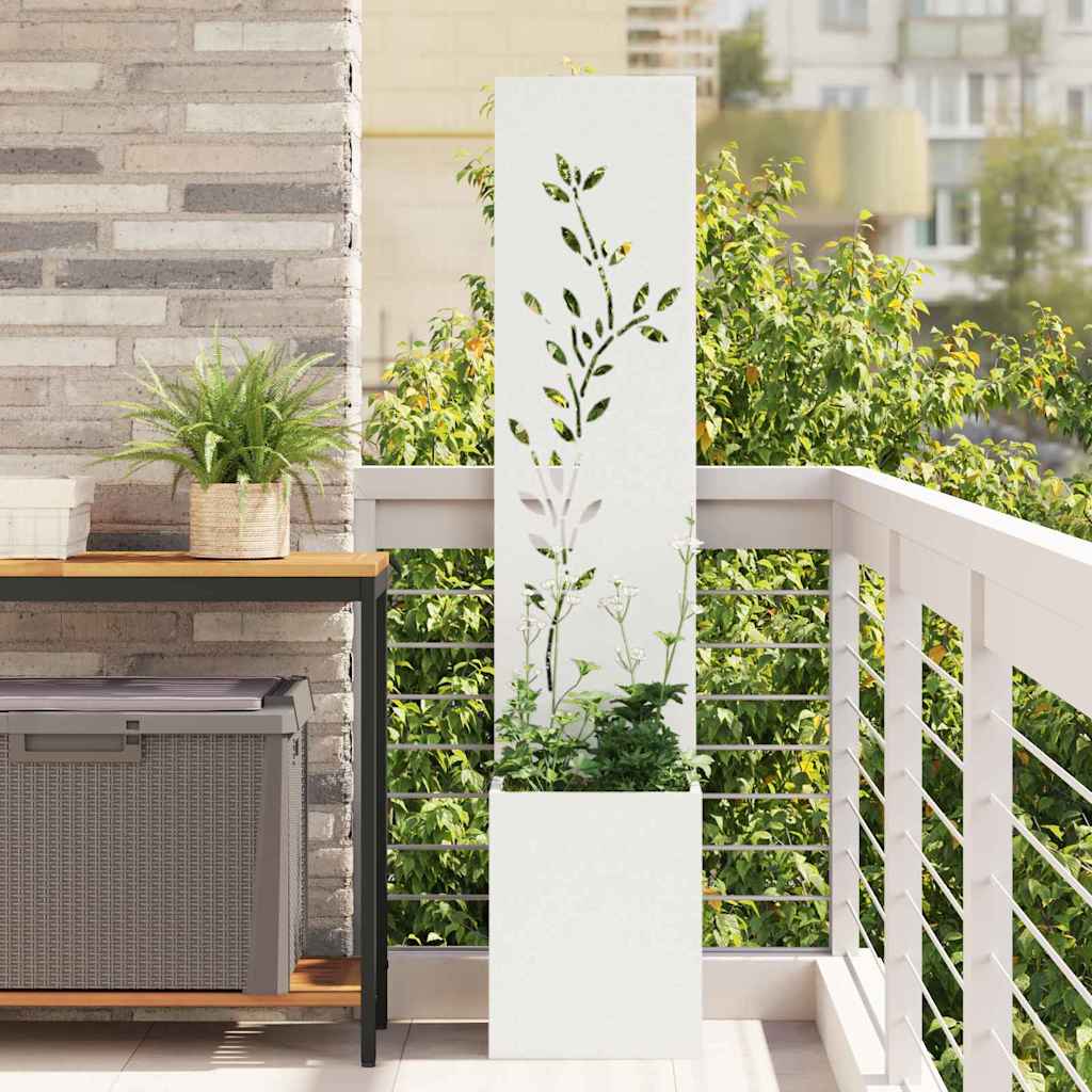 Garden Privacy Screen White 32 x 32 x 150 cm Cold-rolled steel