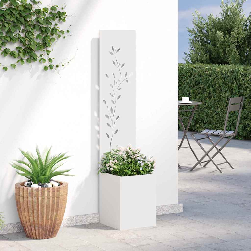 Garden Privacy Screen White 32 x 32 x 150 cm Cold-rolled steel