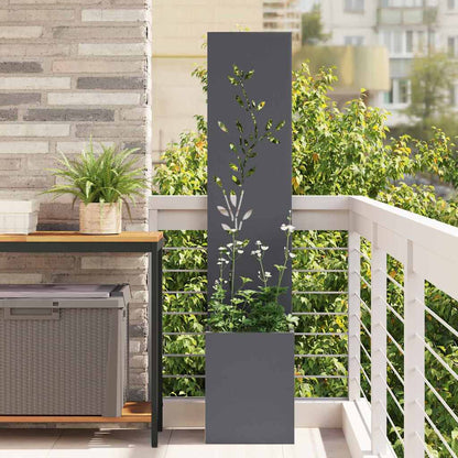 Garden Privacy Screen Floral Anthracite 32 x 32 x 150 cm