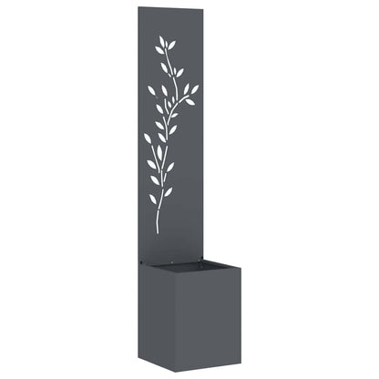 Garden Privacy Screen Floral Anthracite 32 x 32 x 150 cm