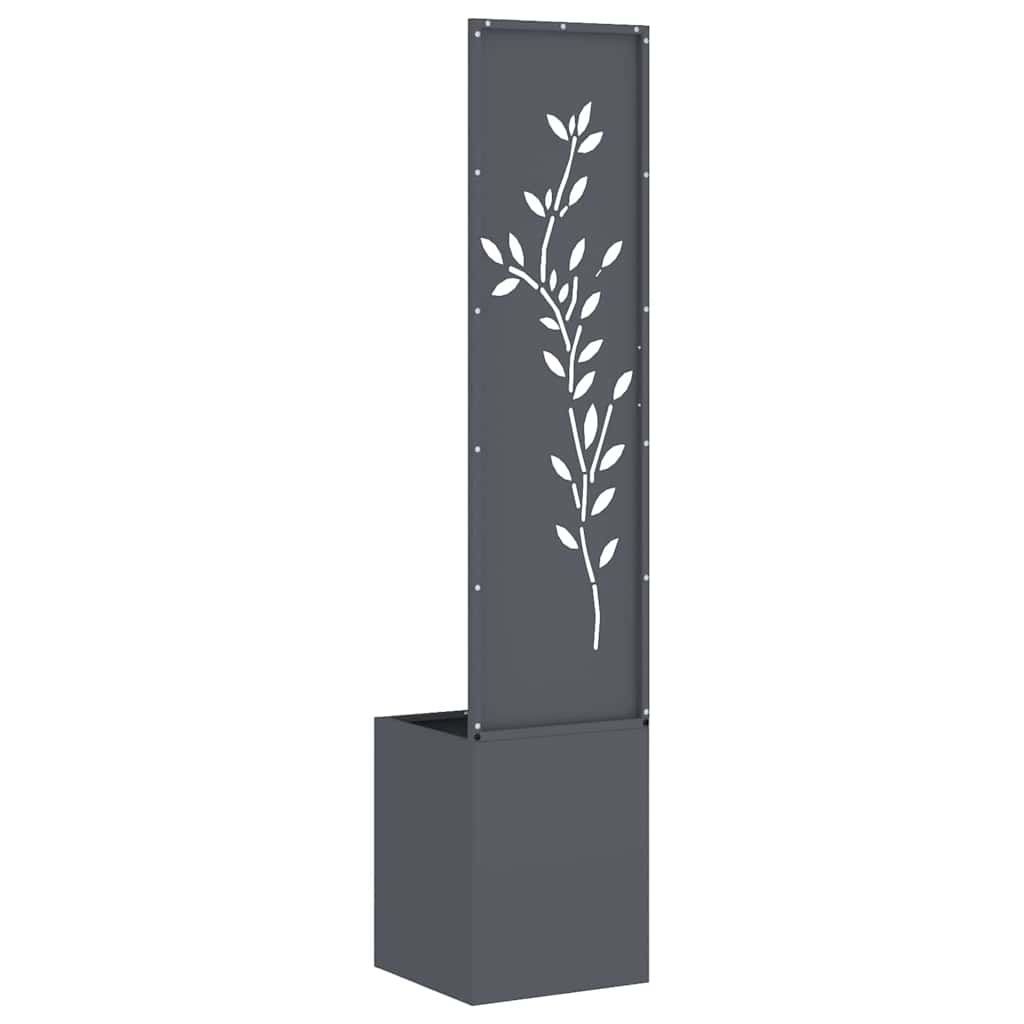 Garden Privacy Screen Floral Anthracite 32 x 32 x 150 cm