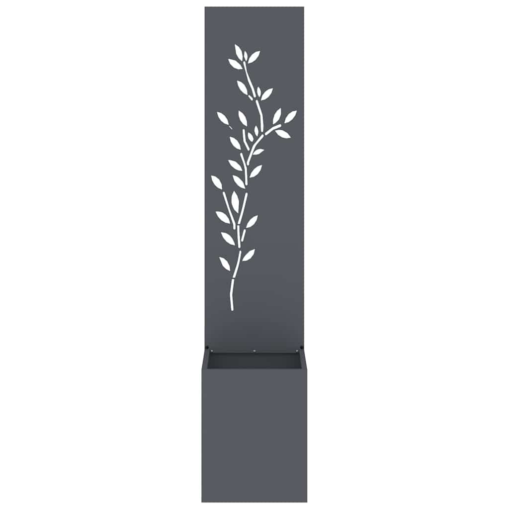 Garden Privacy Screen Floral Anthracite 32 x 32 x 150 cm