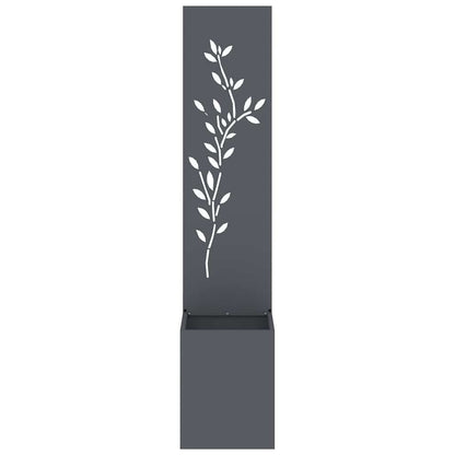 Garden Privacy Screen Floral Anthracite 32 x 32 x 150 cm