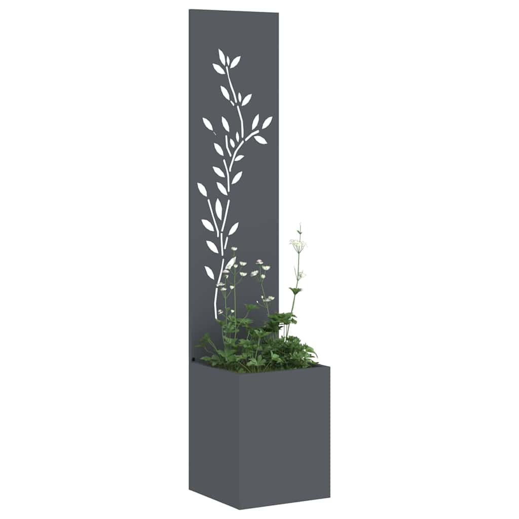 Garden Privacy Screen Floral Anthracite 32 x 32 x 150 cm