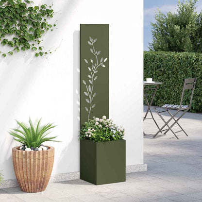 Garden Privacy Screen Floral Olive green 32 x 32 x 150 cm