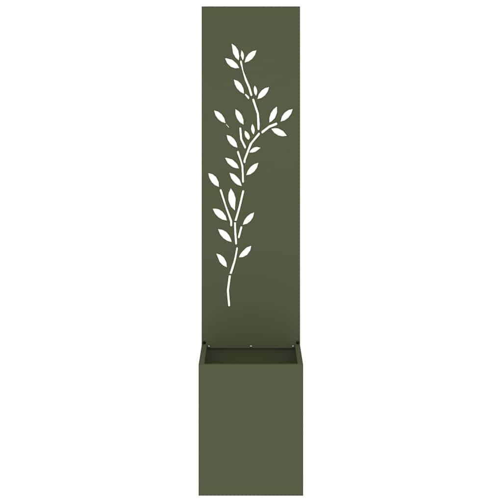 Garden Privacy Screen Floral Olive green 32 x 32 x 150 cm