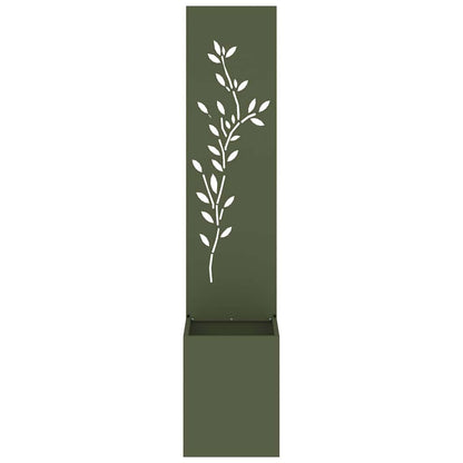 Garden Privacy Screen Floral Olive green 32 x 32 x 150 cm