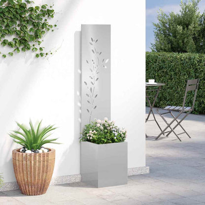 Garden Privacy Screen Sliver 32 x 32 x 150 cm Stainless steel