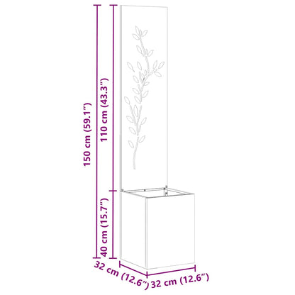 Garden Privacy Screen Silver 32 x 32 x 150 cm Galvanised steel