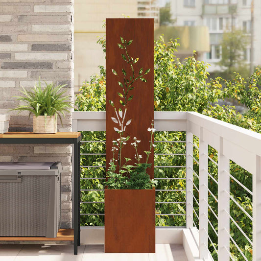 Garden Privacy Screen Rusty 32 x 32 x 150 cm Weathering steel