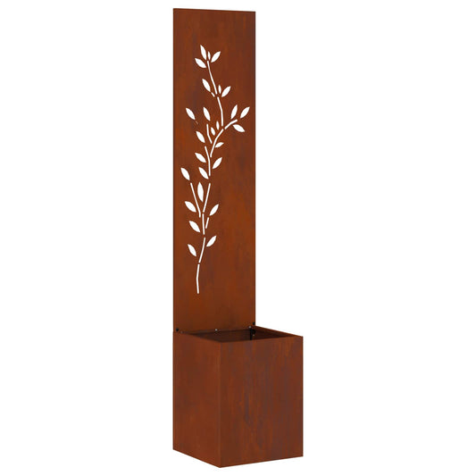 Garden Privacy Screen Rusty 32 x 32 x 150 cm Weathering steel