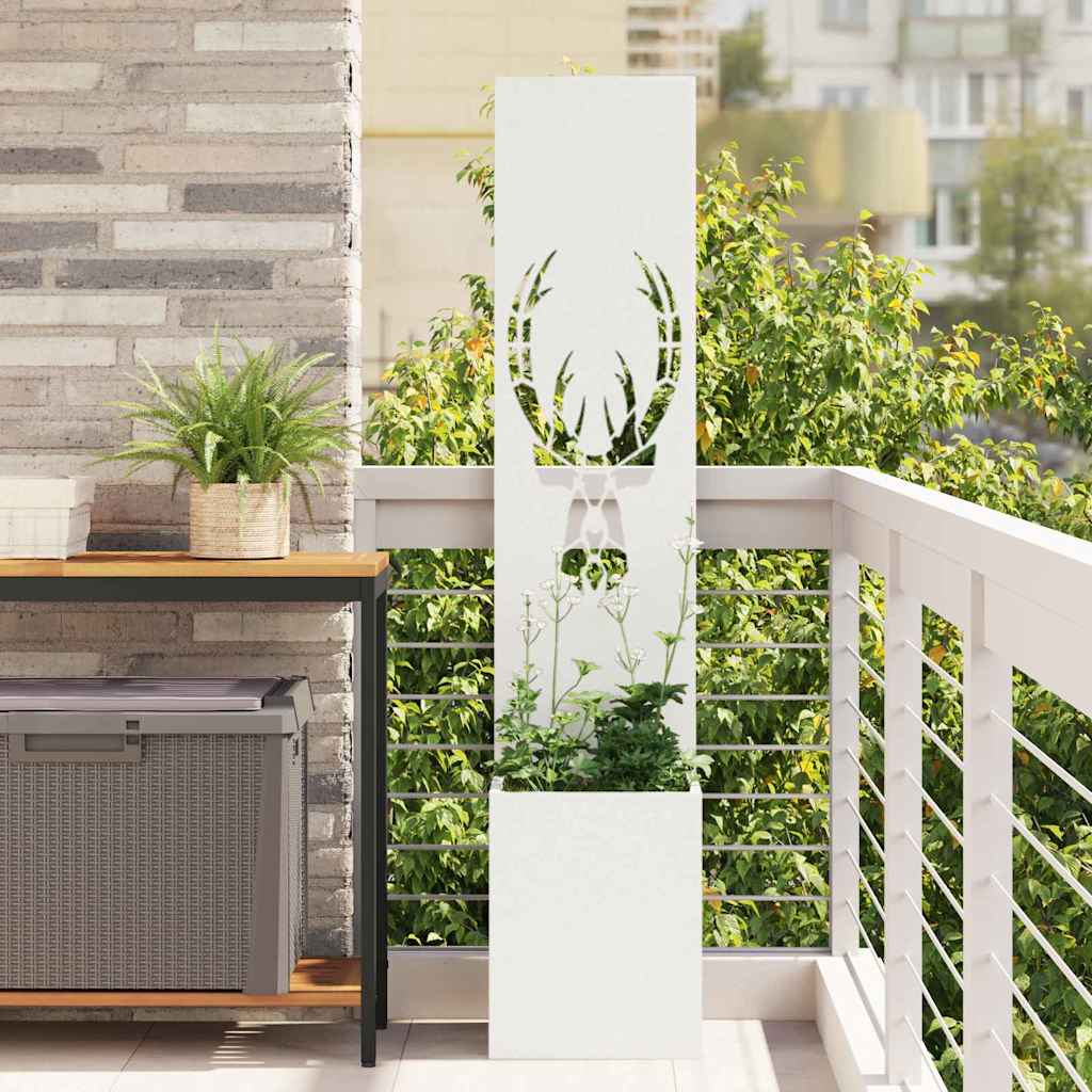Garden Privacy Screen White 32 x 32 x 150 cm Cold-rolled steel