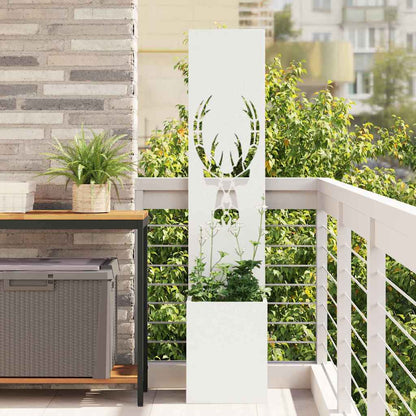 Garden Privacy Screen White 32 x 32 x 150 cm Cold-rolled steel