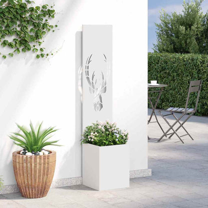 Garden Privacy Screen White 32 x 32 x 150 cm Cold-rolled steel
