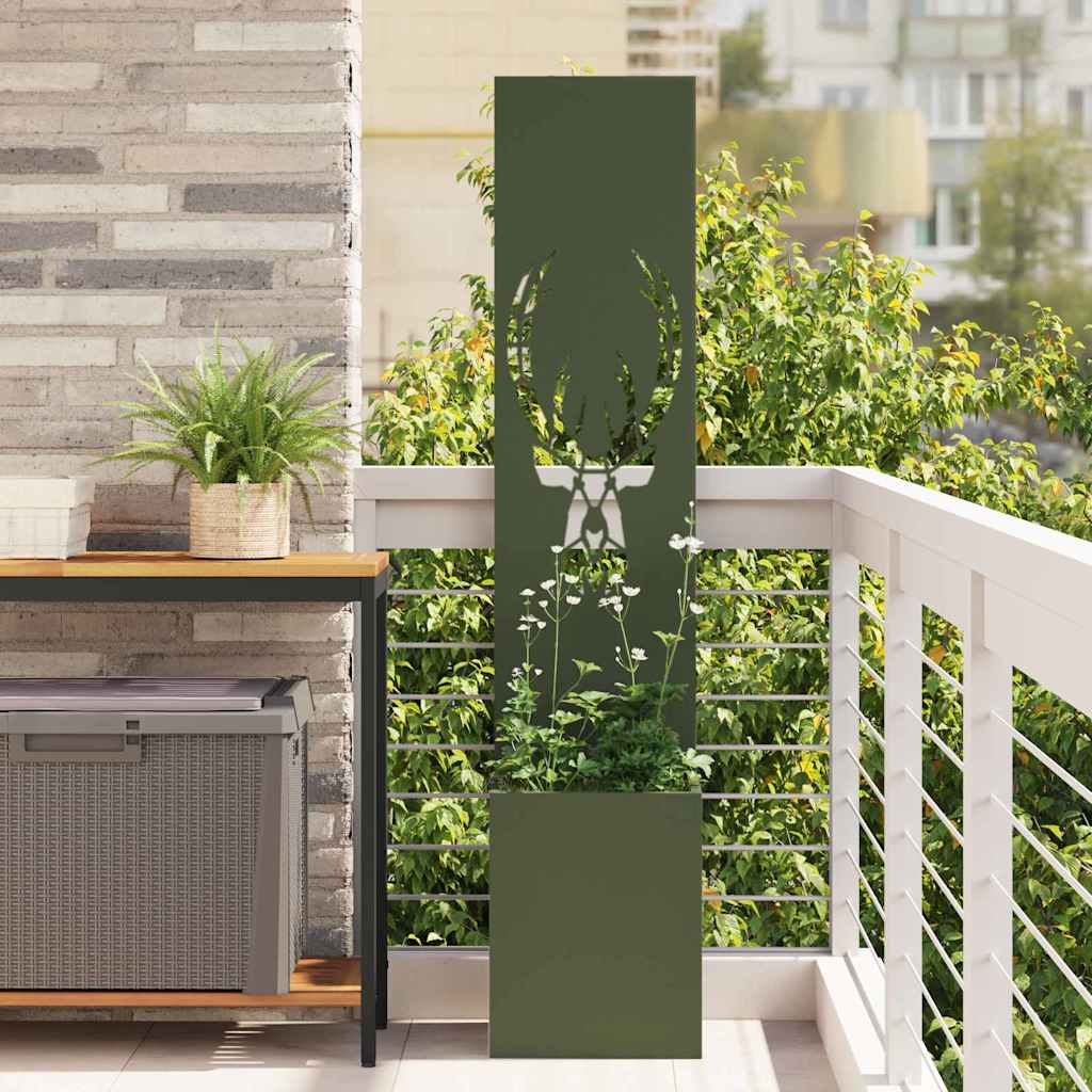 Garden Privacy Screen Animal Print Olive green 32 x 32 x 150 cm