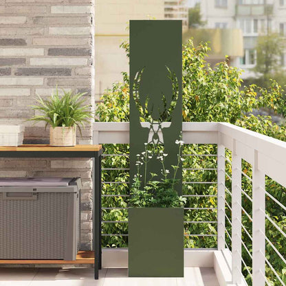 Garden Privacy Screen Animal Print Olive green 32 x 32 x 150 cm