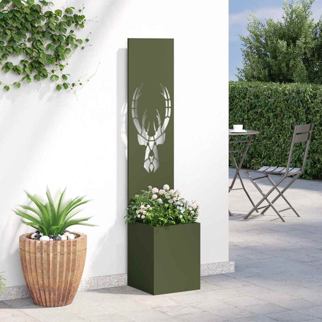 Garden Privacy Screen Animal Print Olive green 32 x 32 x 150 cm